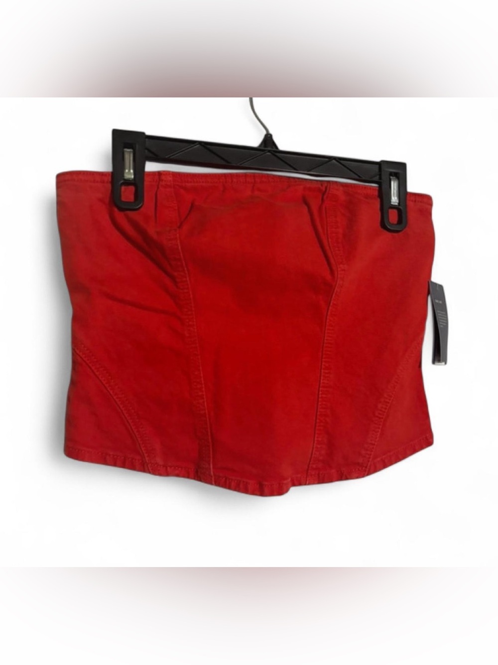 NWT Target Red Denim Zip Back Tube Top Corset Size 4